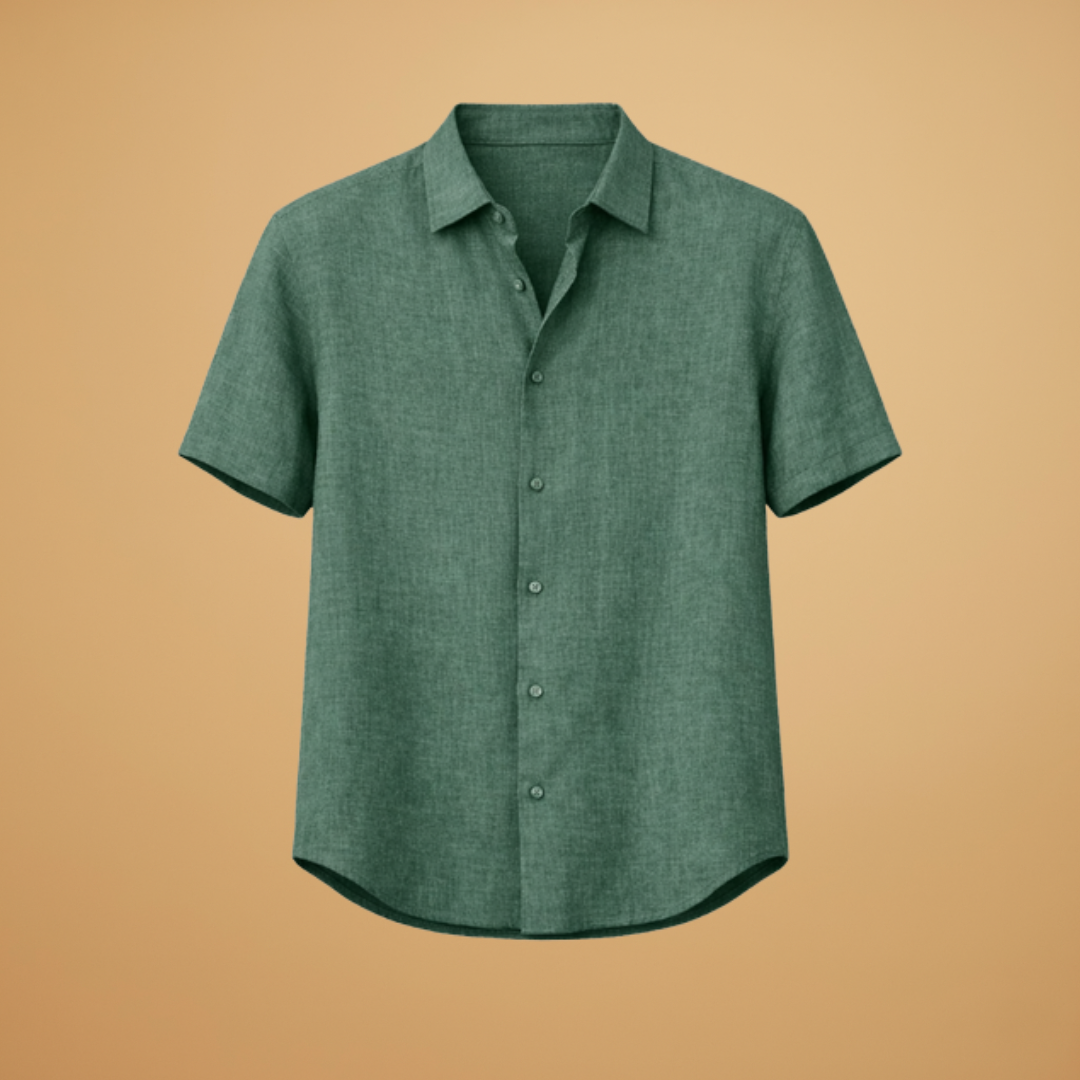 Men's classic short sleeve button-up shirt, ideal for casual everyday wear & summer fashion.