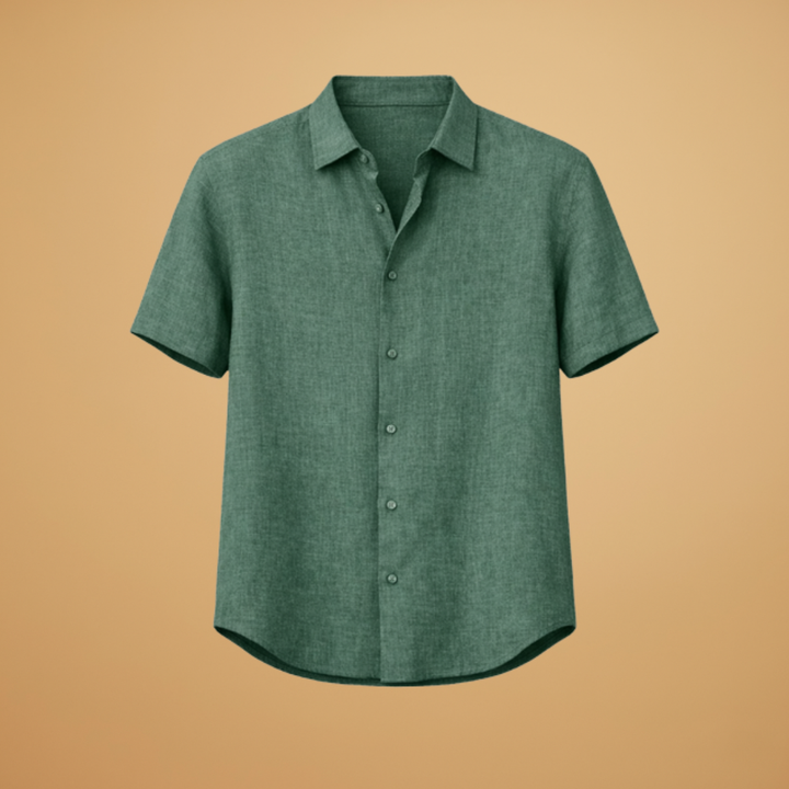 Men's classic short sleeve button-up shirt, ideal for casual everyday wear & summer fashion.