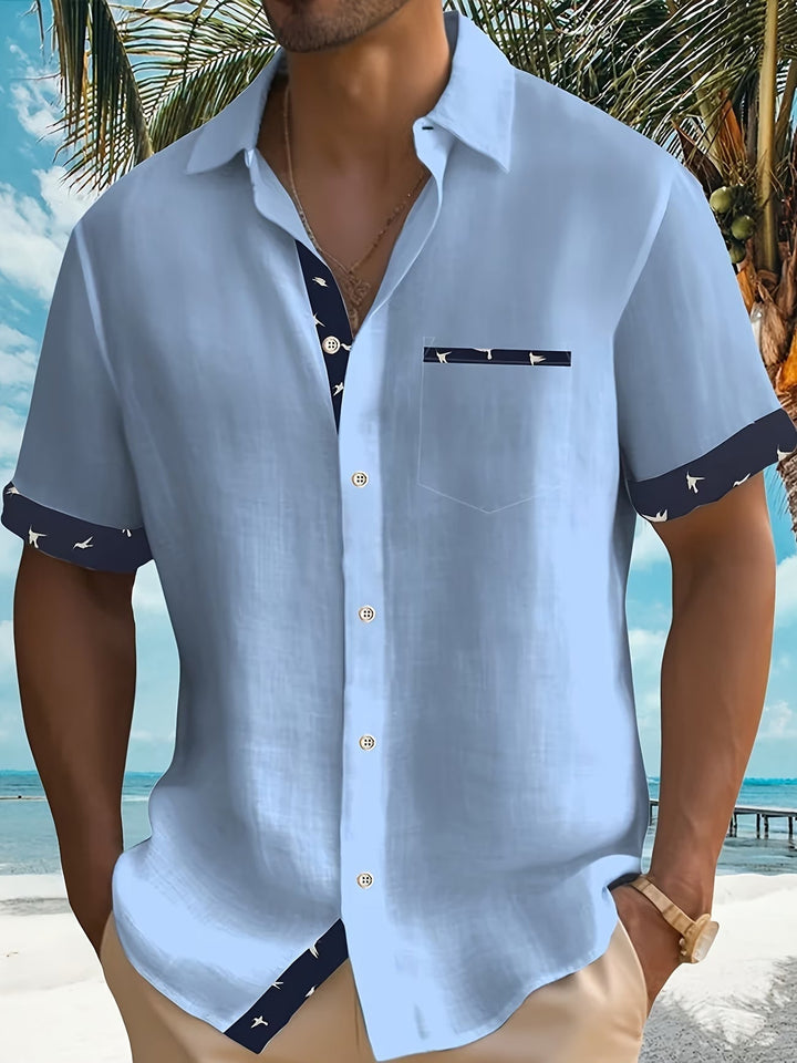 Men's classic short-sleeve button-up summer shirt. Lightweight & relaxed fit for casual warm weather or vacation.