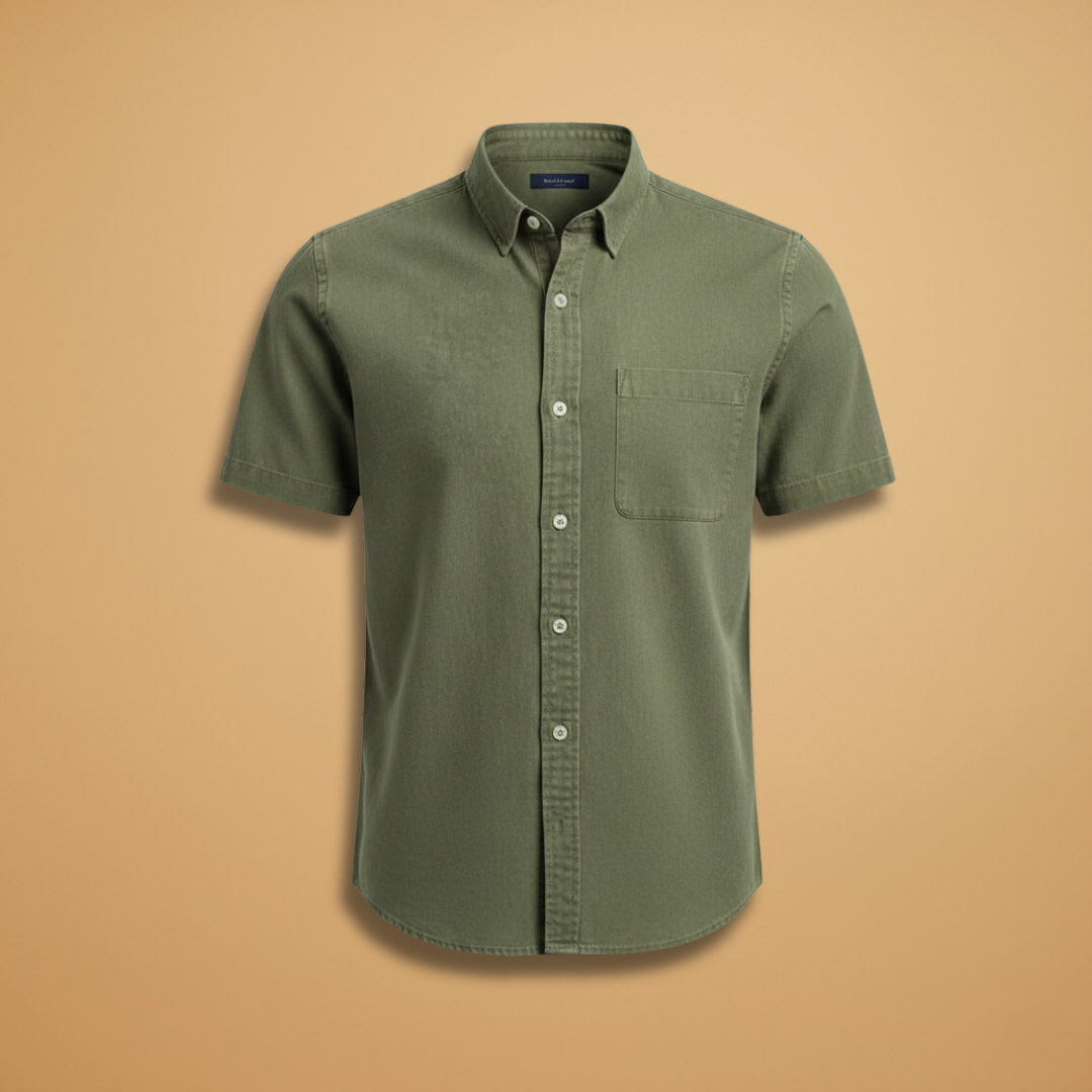 Men's classic short-sleeve shirt with chest pocket, spring & summer essential