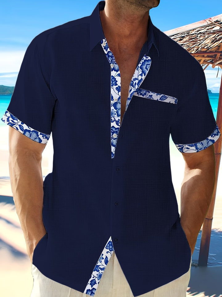 Men's classic short sleeve summer shirt, perfect for casual wear & warm weather. Versatile button-up menswear.