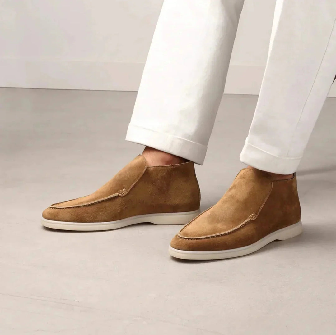 Clean design men's slip-on casual shoes, providing comfort and versatile style for daily wear.
