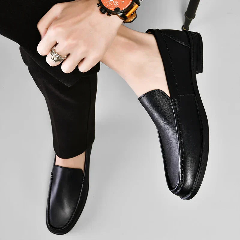 Men's business casual slip-on loafers, combining classic style with ultimate comfort.