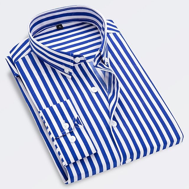 Timeless men's striped shirt, offering a classic style for versatile everyday and formal fashion.