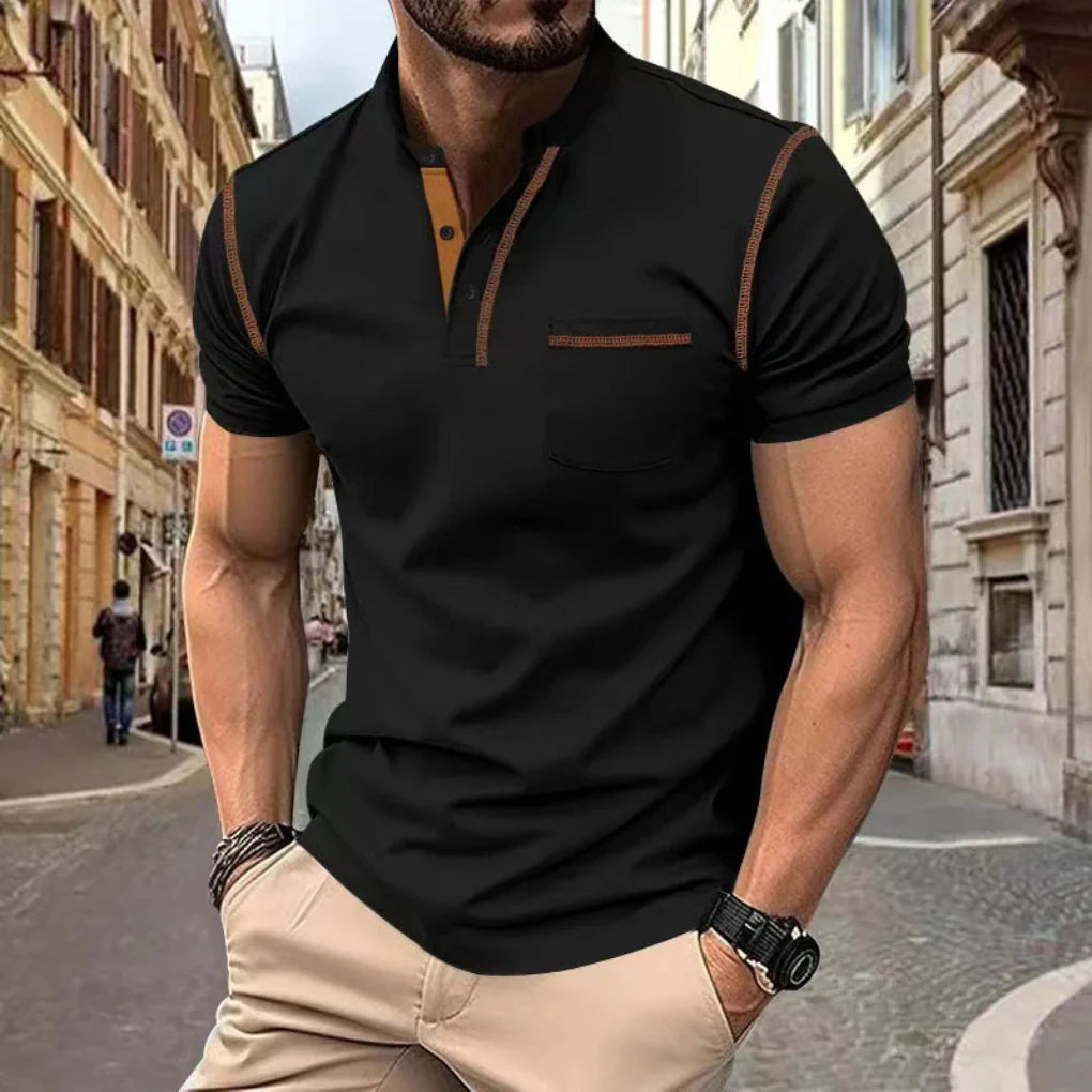 Men's classic style polo shirt in a versatile color, perfect for casual everyday wear. Comfortable short sleeve top.