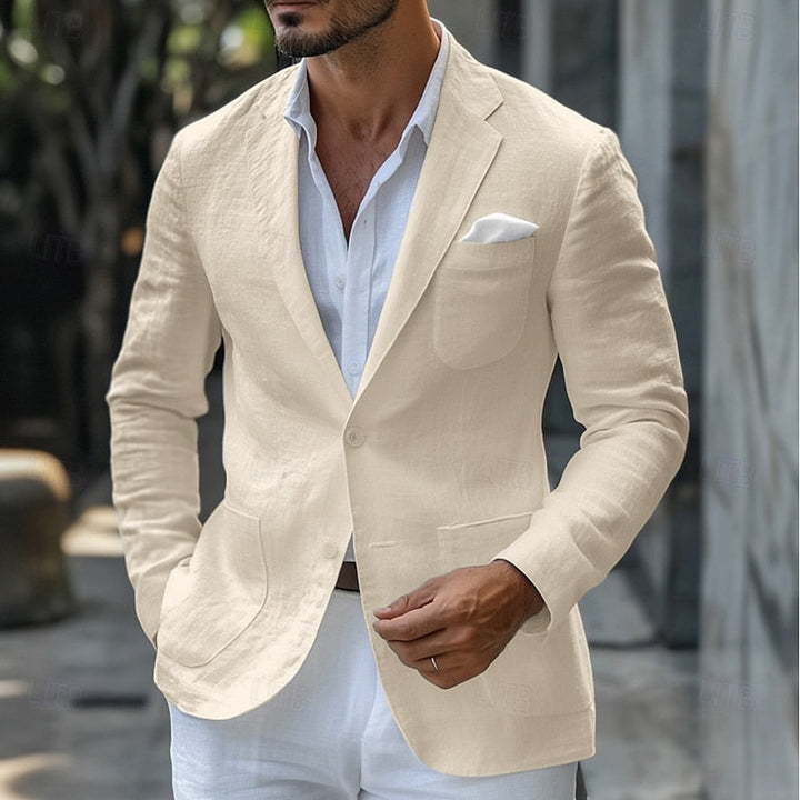 Stylish men's tailored summer blazer jacket, perfect for smart casual events or versatile business wear.