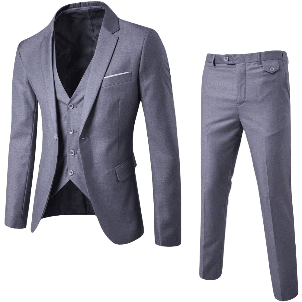 Stylish men's tailored suit set, featuring a modern fit, excellent choice for spring fashion & formal wear.