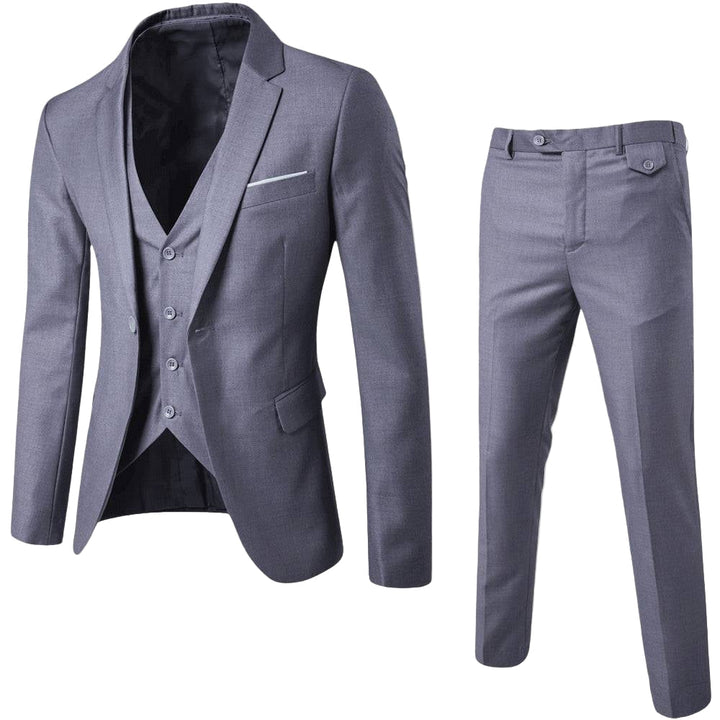 Stylish men's tailored suit set, featuring a modern fit, excellent choice for spring fashion & formal wear.