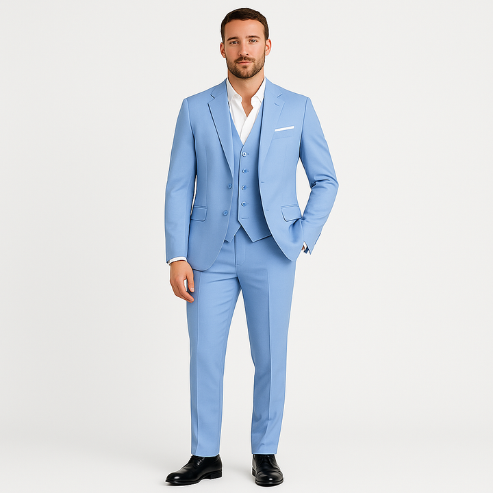 Contemporary men's suit set, classic design with a modern fit, ideal for formal wear and business.