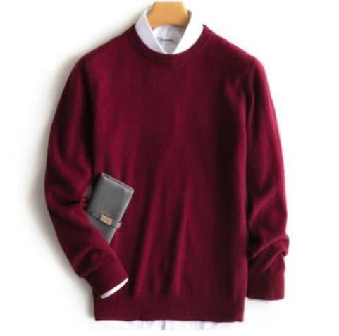 Elevate your fall fashion with this men's V-neck long sleeve knit sweater. Everyday comfort.