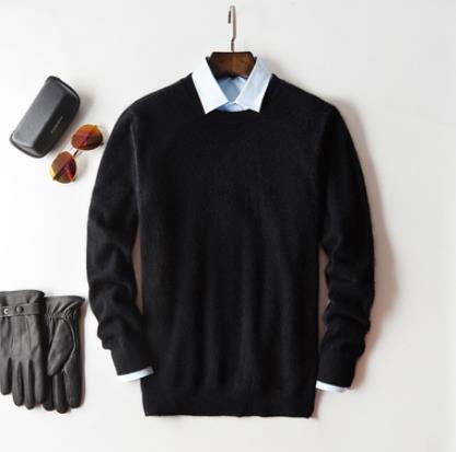 Classic fit men's V-neck long sleeve knit sweater, timeless casual wear for men.