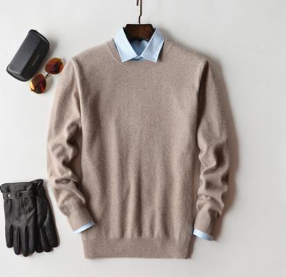 Stylish men's V-neck long sleeve knit sweater, essential for fall & winter comfort.