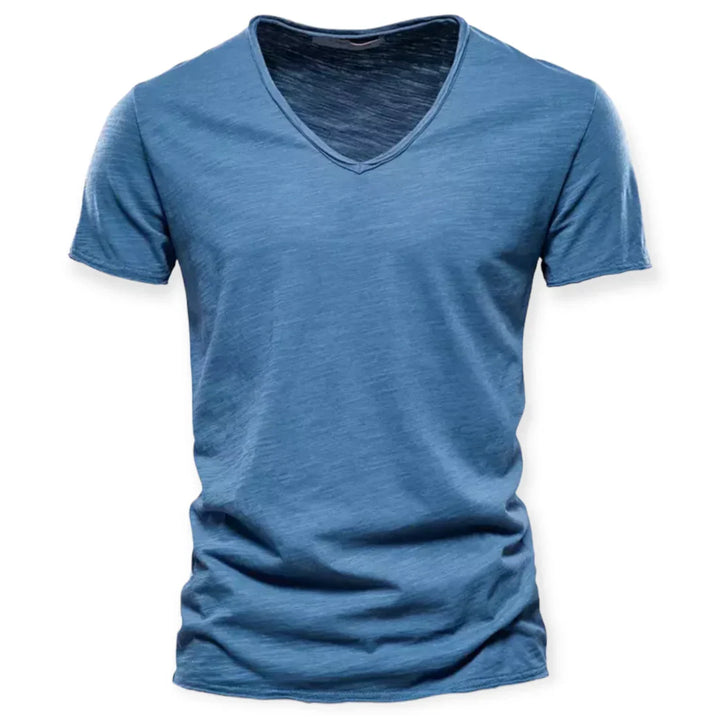Stylish men's short-sleeve V-neck tee for versatile casual wear. Effortless fashion & comfort.