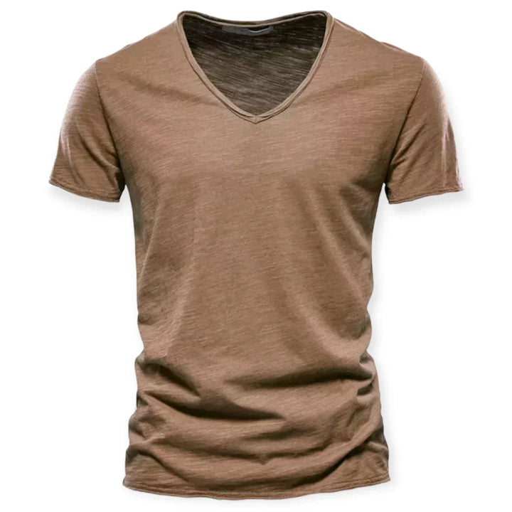 New men's classic V-neck tee offering relaxed fit & effortless style. A must-have for men's fashion.