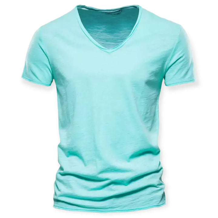 Men's casual V-neck tee, perfect summer top or layering piece. Soft, breathable & stylish apparel.