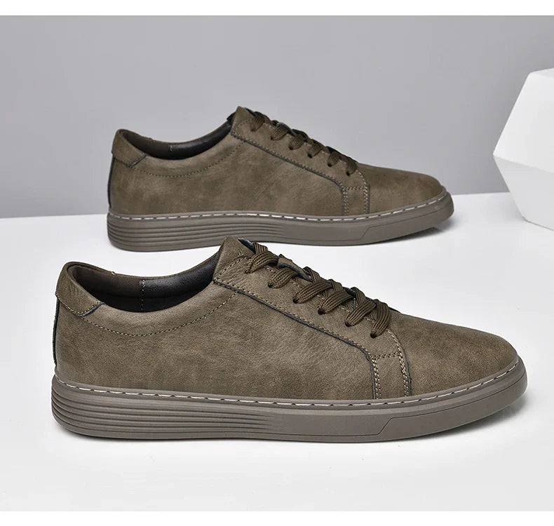 Men's classic summer trainers on foot, showcasing comfortable casual footwear for everyday versatile style.