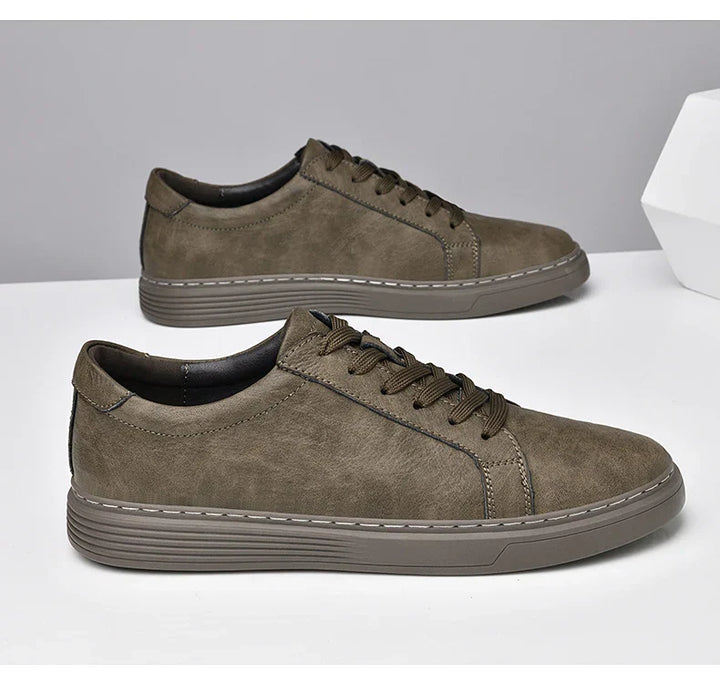 Men's classic summer trainers on foot, showcasing comfortable casual footwear for everyday versatile style.
