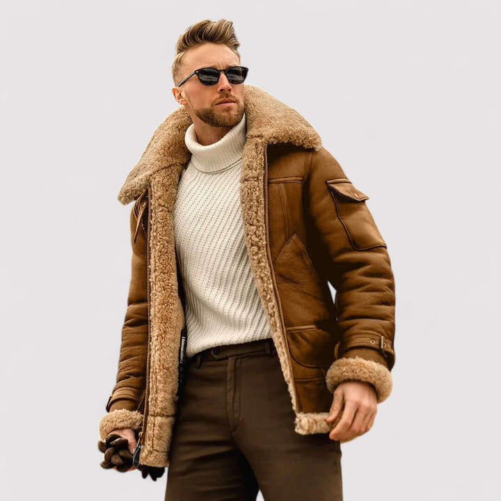 Men's classic winter jacket, tailored fit, warm for cold weather. Essential sophisticated outerwear for everyday style.