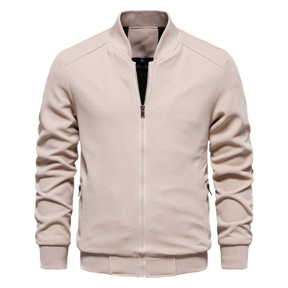 Men's classic zip-up bomber jacket, perfect for effortless casual style and comfort in fall & spring.