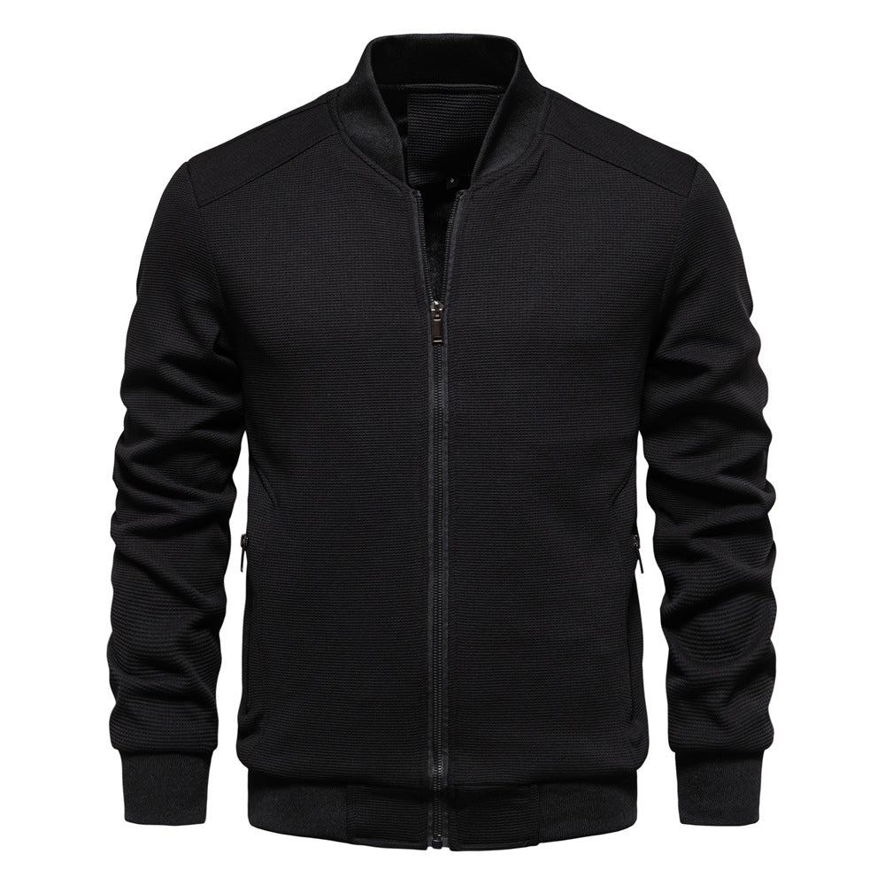 On-trend men's bomber jacket with full zip, offering a comfortable and stylish option for men's fashion.