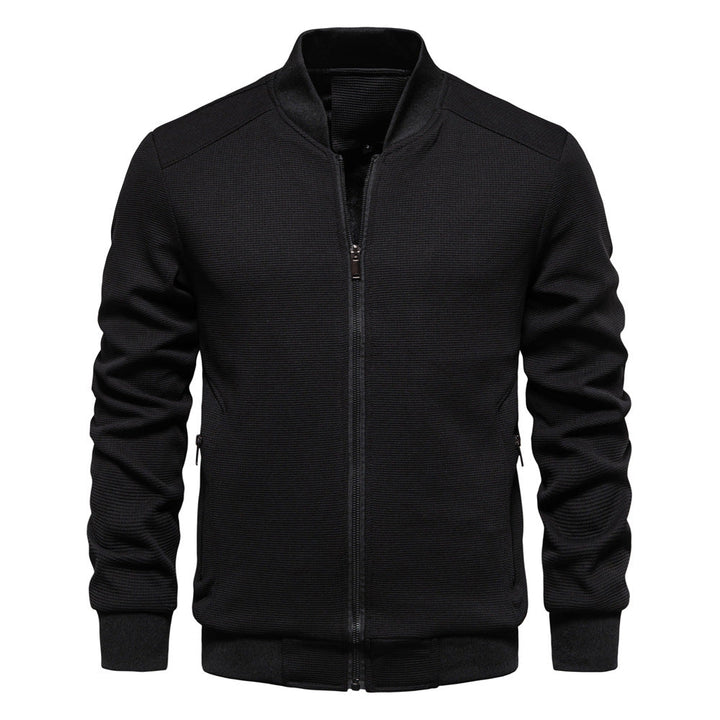 On-trend men's bomber jacket with full zip, offering a comfortable and stylish option for men's fashion.
