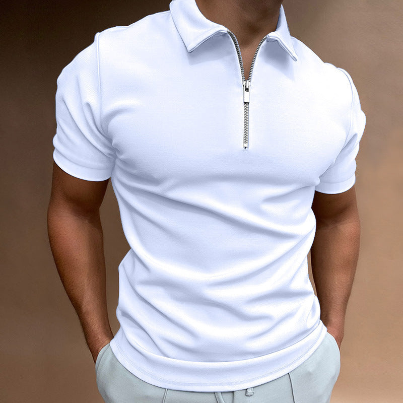 Elevate your look with this men's modern zipper polo shirt, a key piece for smart casual men.