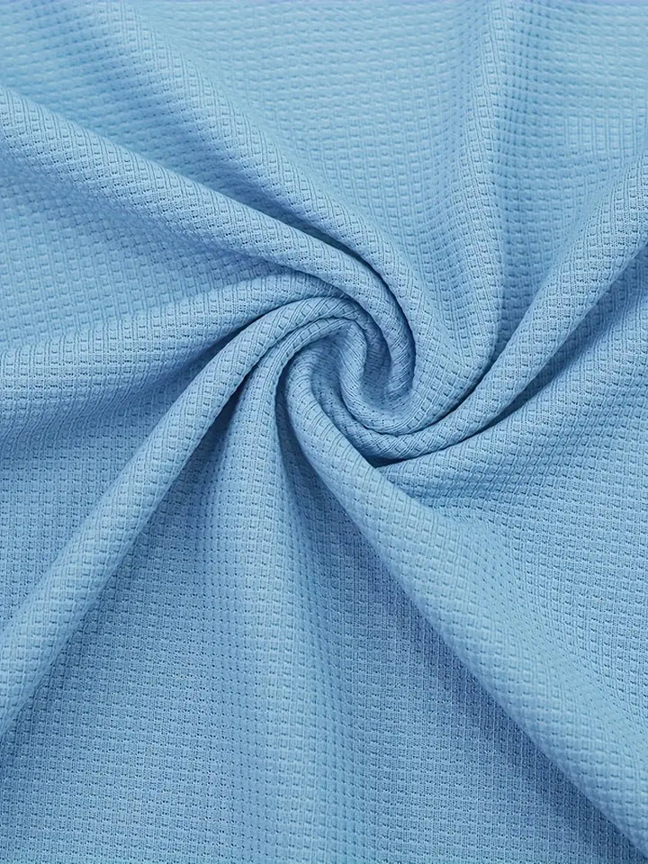 Clean design men's classic zipper shirt & short set, offering effortless summer style and comfort.