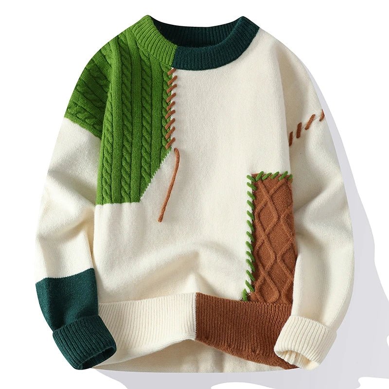 Comfortable and warm men's long sleeve knit sweater, a must-have for winter essentials.