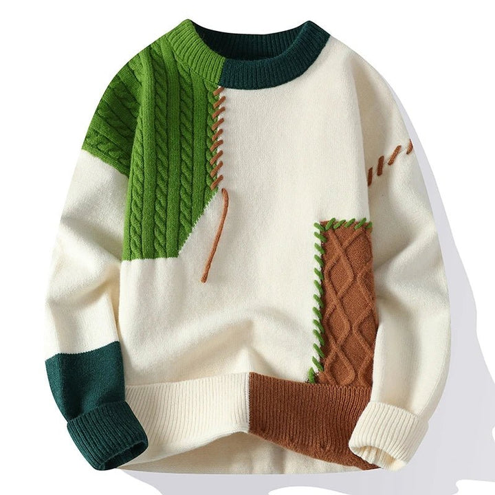 Comfortable and warm men's long sleeve knit sweater, a must-have for winter essentials.