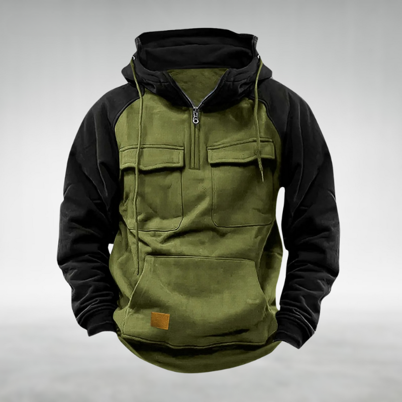Stylish multifunctional hoodie for men, perfect for casual outdoor adventures.