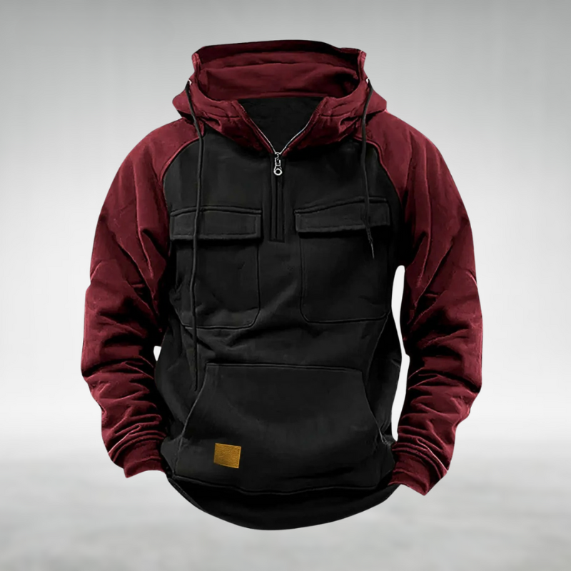 Adaptable winter wear for men: a fashionable and practical zip-up hoodie.