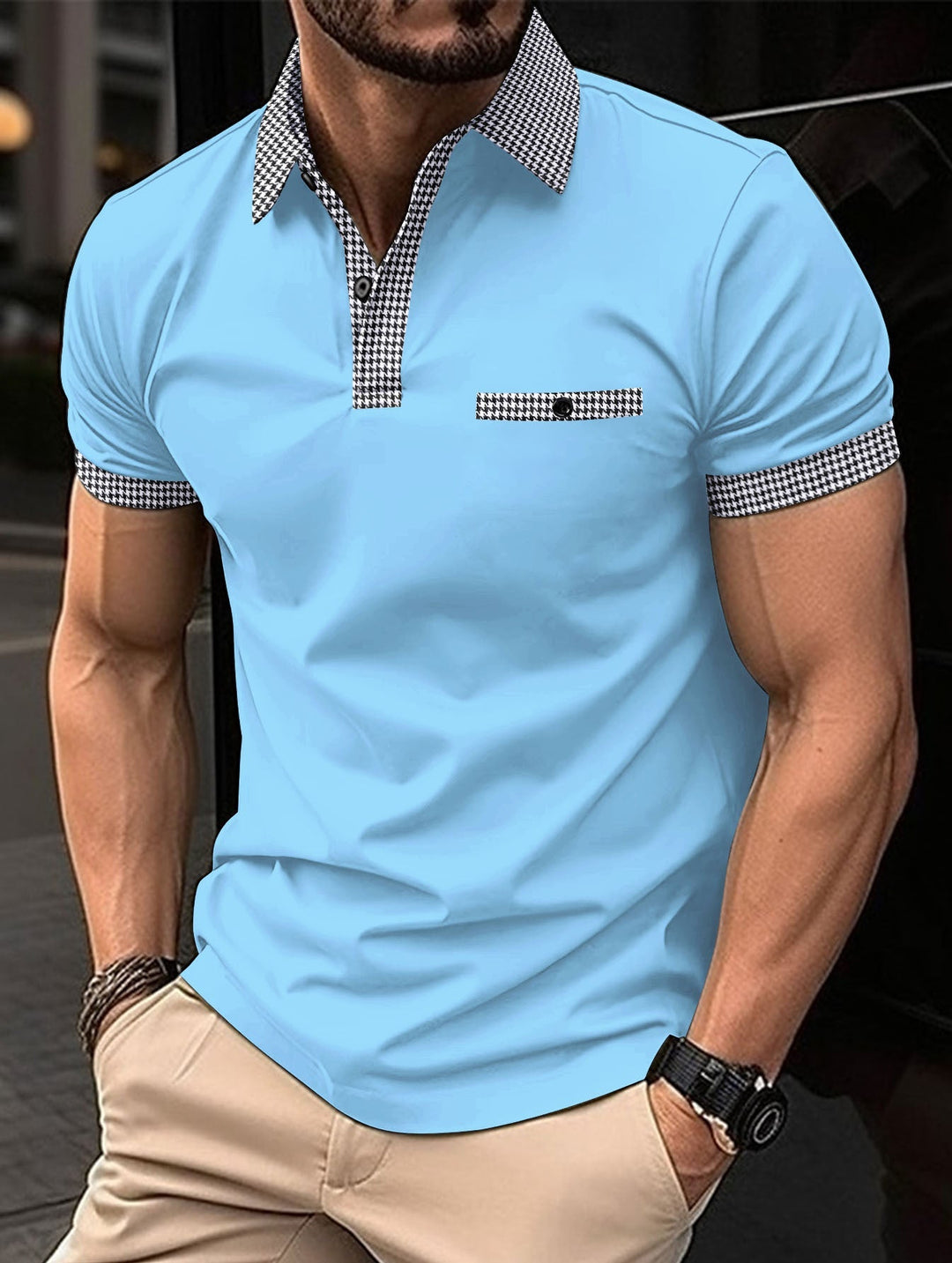 A breathable men's polo shirt designed for maximum comfort