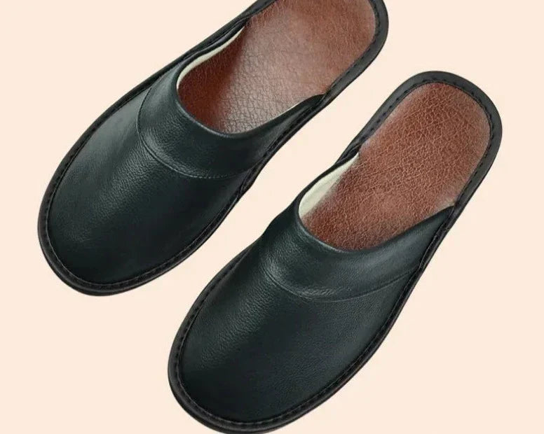 Stylish and supportive black house shoes for men