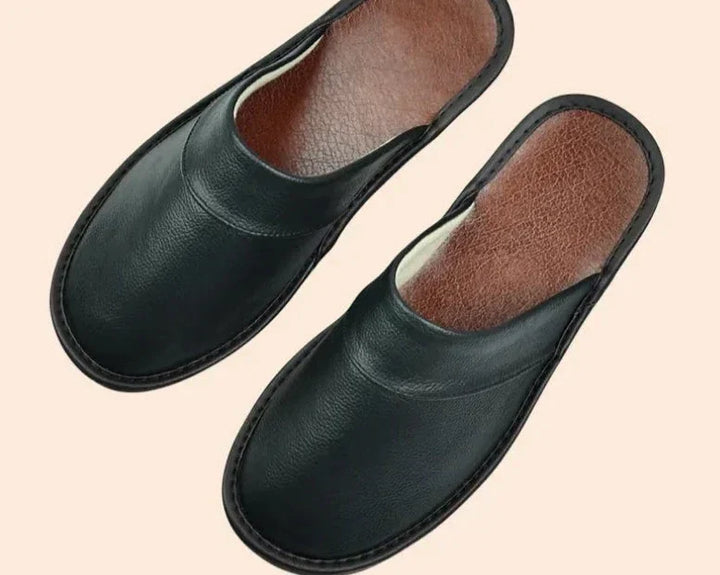 Stylish and supportive black house shoes for men