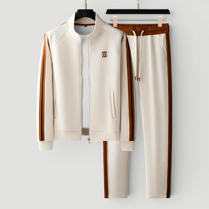 Athletic men's two-piece tracksuit set, great for workouts or casual outings.