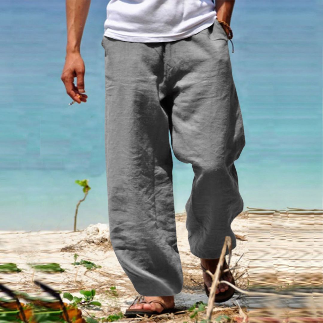 Men's summer drawstring pants, offering ultimate comfort for beach and relaxed style.