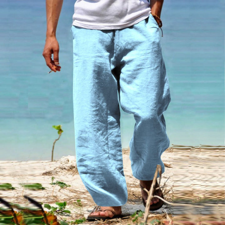 Stylish men's drawstring summer pants for beach, vacation, and everyday casual wear.