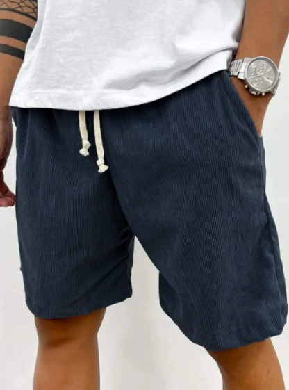 Khaki men's relaxed fit casual shorts. Comfortable & lightweight, perfect for everyday summer wear.