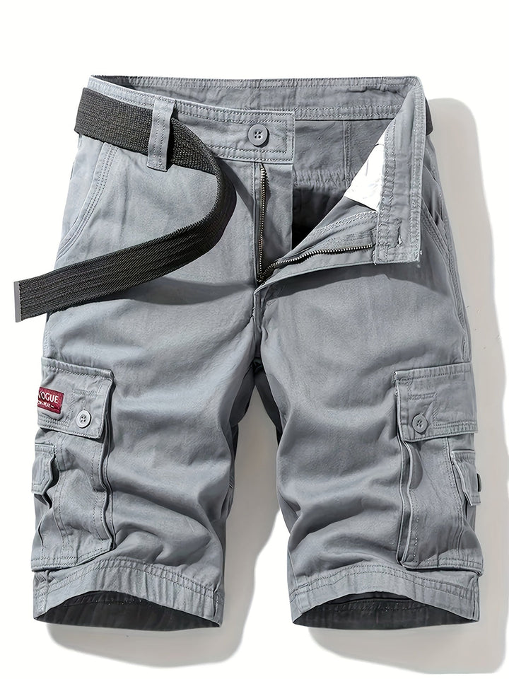Men's comfortable mid-rise cargo shorts with practical flap pockets, perfect for casual summer wear.
