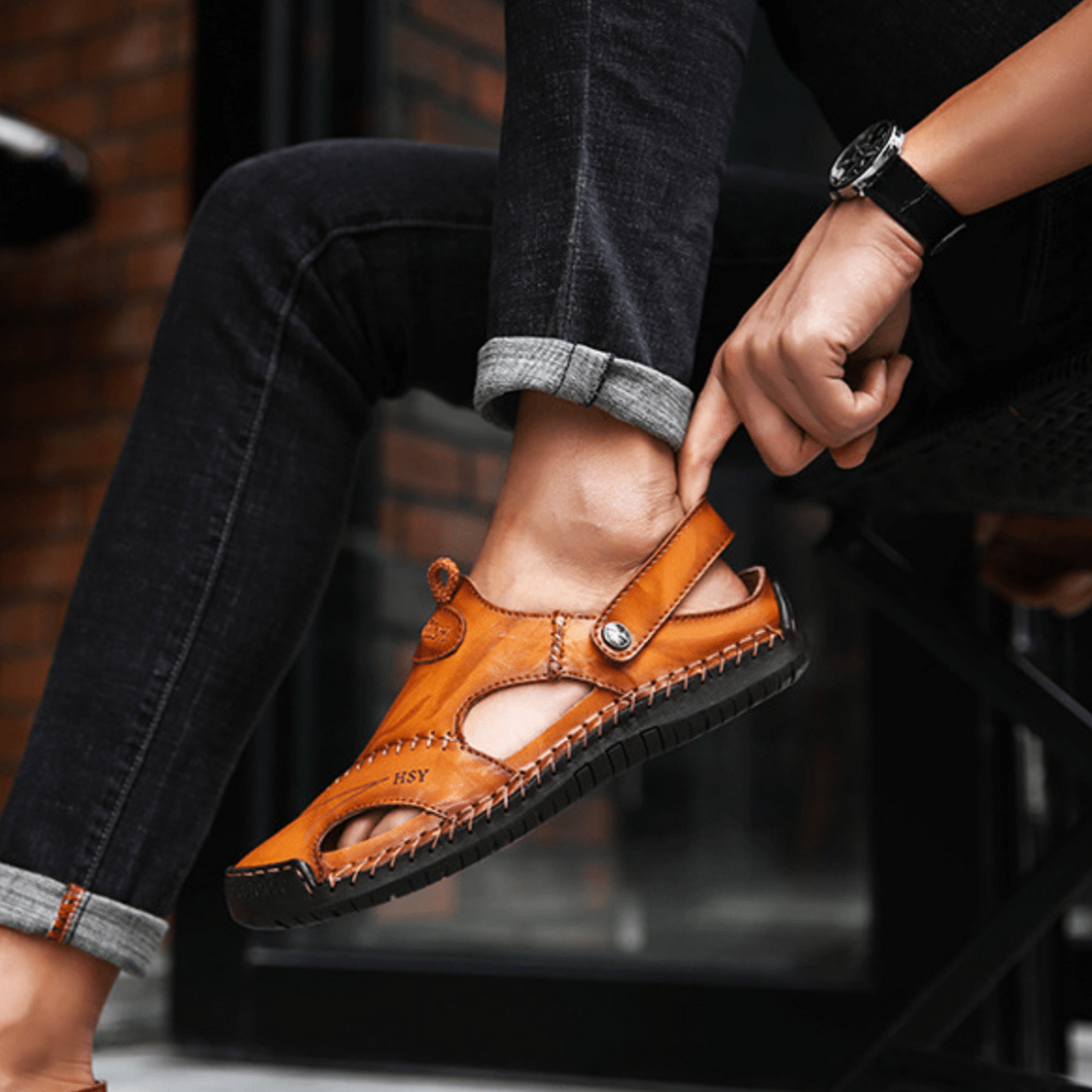Durable men's outdoor walking sandals for summer adventures. Perfect for beach, casual wear & hiking comfort.