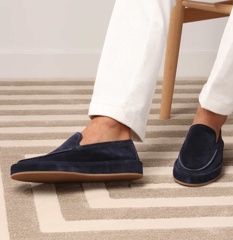 Stylish brown suede slip-on loafers for men, perfect for everyday smart casual outfits.