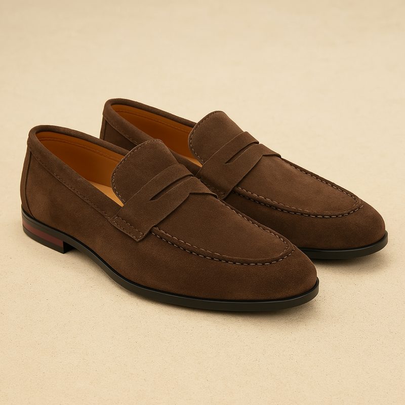 Everyday comfortable men's slip-on loafers. Effortless style and easy wear flat heel footwear for men.