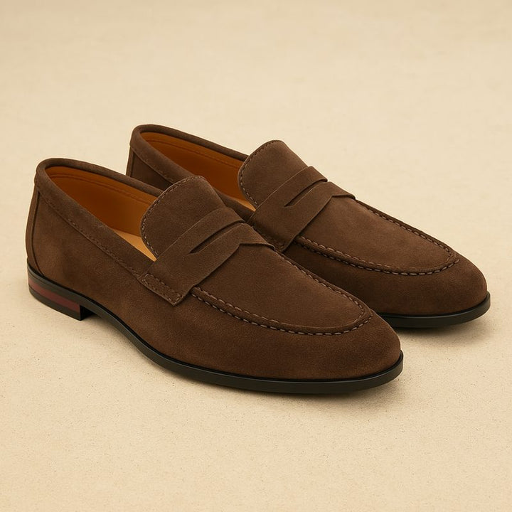 Everyday comfortable men's slip-on loafers. Effortless style and easy wear flat heel footwear for men.