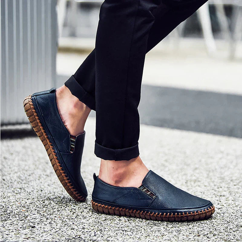 Flexible sole slip-on shoes for men, designed for comfortable daily walking and easy wear.