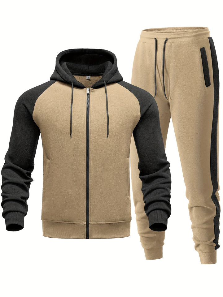 Men's athletic tracksuit set. Sporty hoodie & joggers for active men.