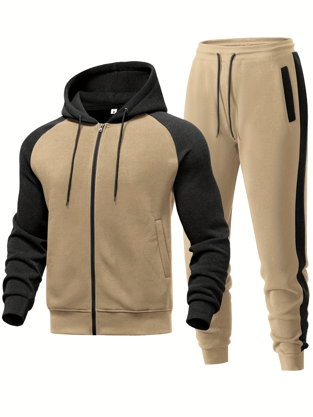 Modern men's activewear set: sleek hoodie & jogger pants for a contemporary look.
