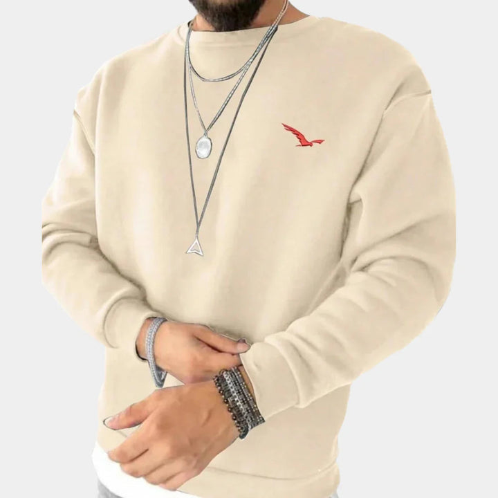Comfortable men's everyday top; a stylish, classic long-sleeve sweater perfect for versatile casual wear.