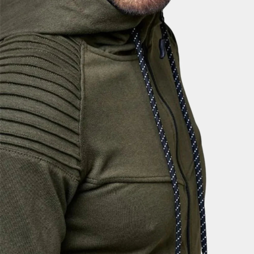 New men's comfortable tracksuit for autumn fashion. This versatile two-piece set includes a crewneck top & jogger pants.