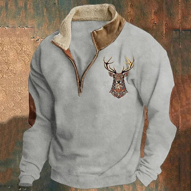 Men's casual zip-up pullover, an effortless style hoodie for everyday comfort.