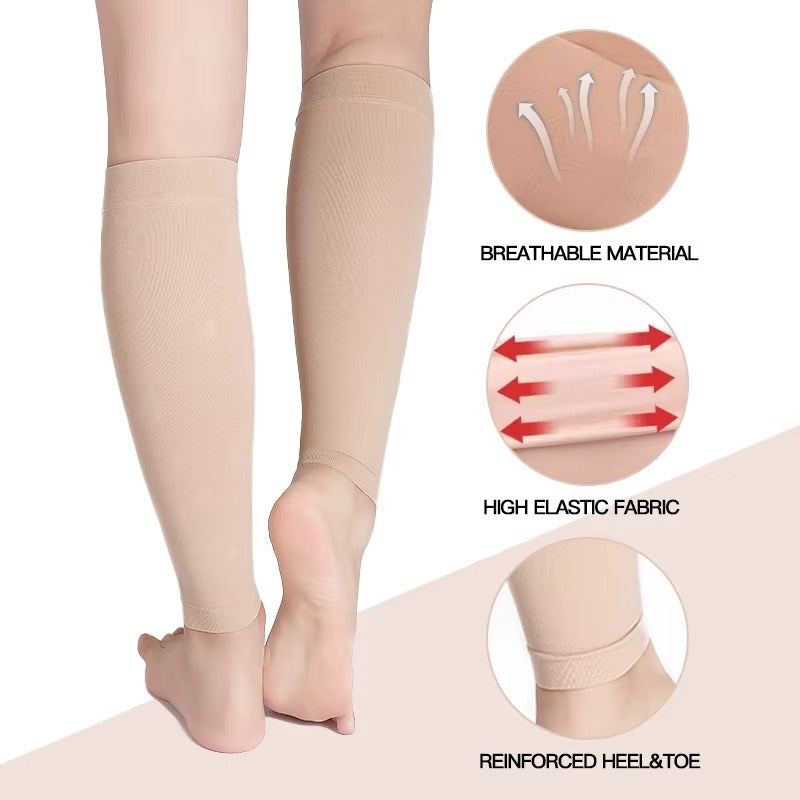 Athletic men's compression socks aiding muscle recovery, reducing fatigue post-workout & providing support.